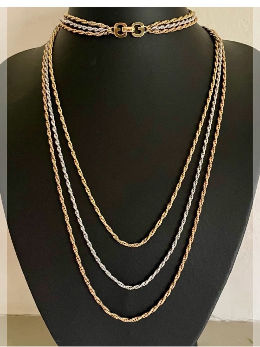 A Vintage Grossé (Dior) Triple Chain Long Necklace